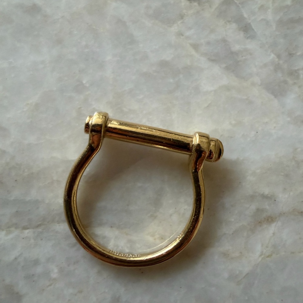Miansai Gold Hammered Bar Ring